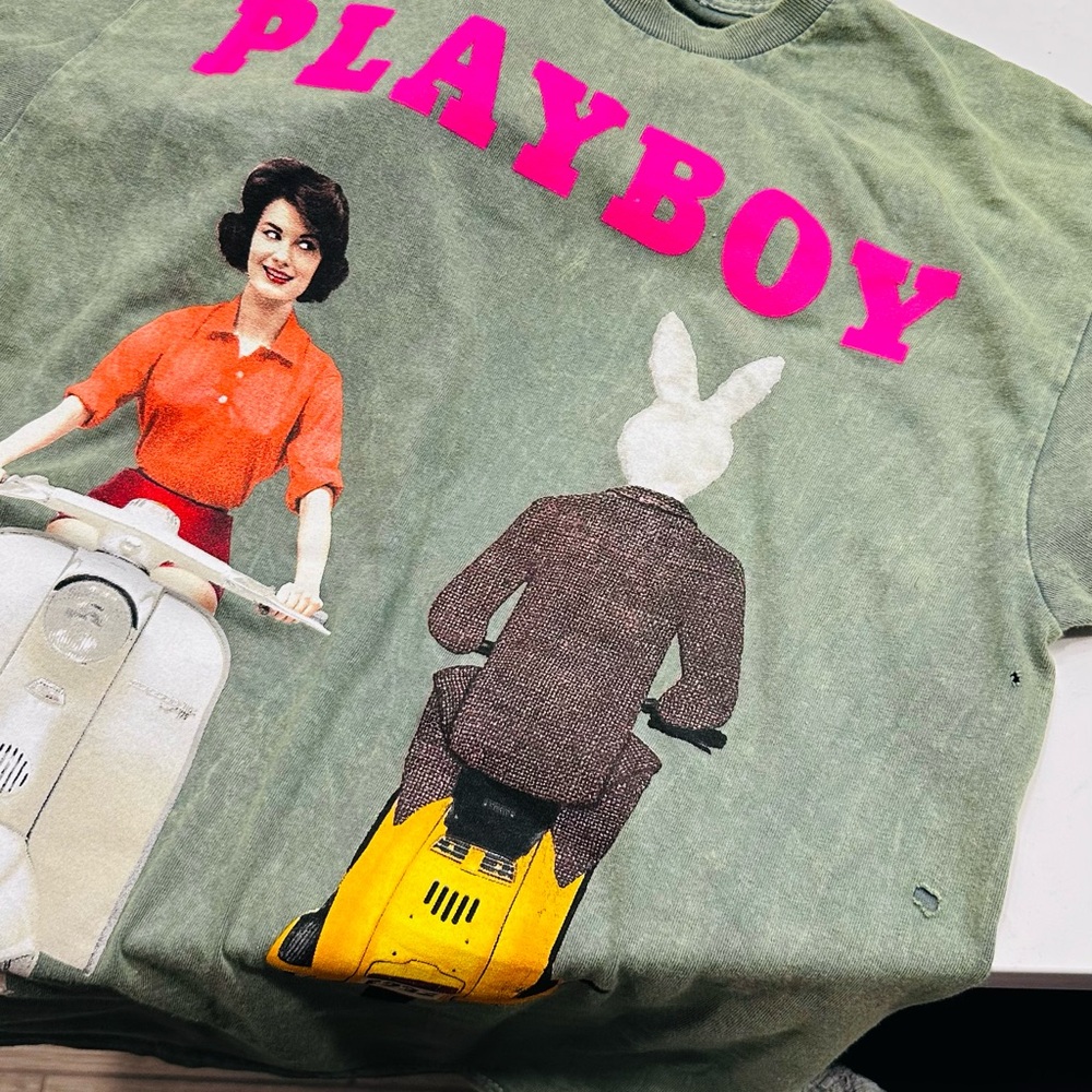 Playboy Distressed Tees 2 left